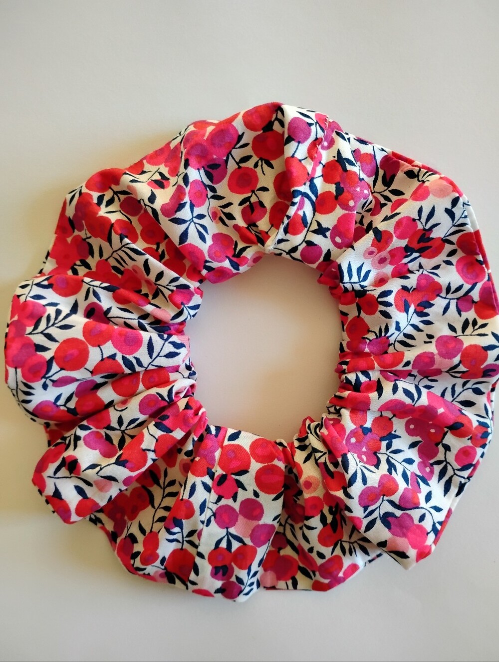 Liberty Art Fabric Tana Lawn Scrunchie Wiltshire Red Navy Blue Berry Bespoke
